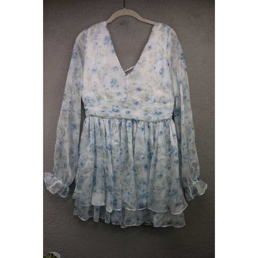 Mi Ami for Francesca's Long Sleeve Sheer Floral Dress-Medium-NWT-Cottagecore